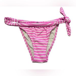 Aerie Bubble Gum Pink Striped Bikini Bottoms
